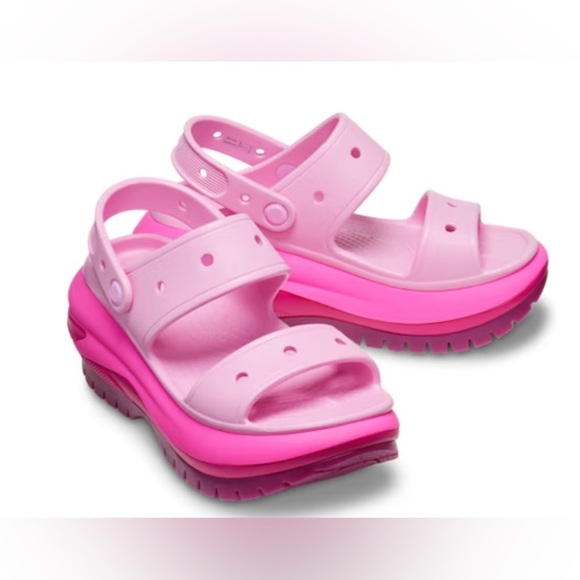 Crocs Mega Crush Matte Sandals – Pink Tweed – Size 8 Women - Picture 1 of 8
